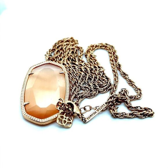 Ari Heart Gold Pendant Necklace in Pink Iridescent Glitter G  Kendra Scott Pink Stone Necklace